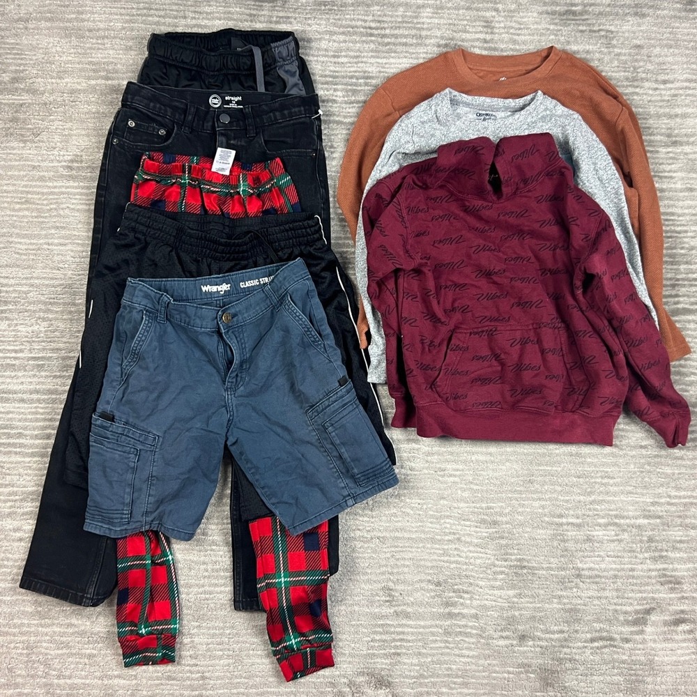 Lot of Boys Size 10 Mixed Brand Clothing Multicolor 8 Piece Bundle Casual Wear